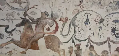 fresque sur le plafond des écuries