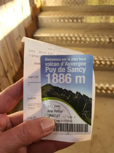 billet d'accès au téléphérique