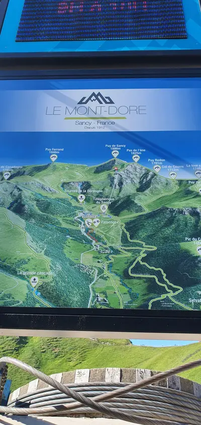 panneau avec les différents parcours