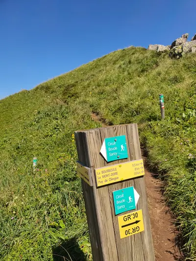 panneau indicatif pour la randonnée sur les crêtes