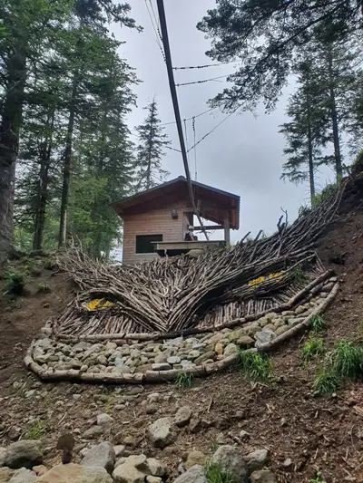 arrivée de la tyrolienne à virages