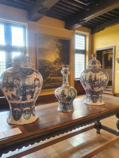 vases bouteille à décor chinois