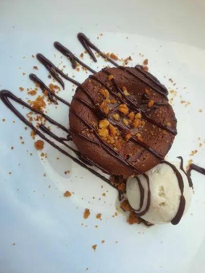 fondant au chocolat et glace au thym