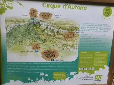 panneau sur le cirque d'Autoire