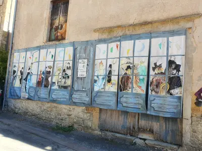 peinture d'une scène de vie de village