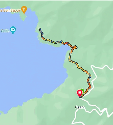 Trace de la randonnée jusqu'à Girolata