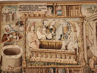 Tapisserie dans la chapelle des Pénitents dans l'abbaye de la Chaise-Dieu