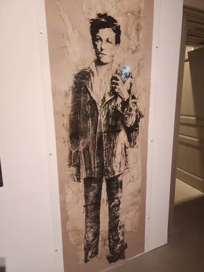Collage d'Arthur Rimbaud par Ernest Pignon au Doyenné de Brioude
