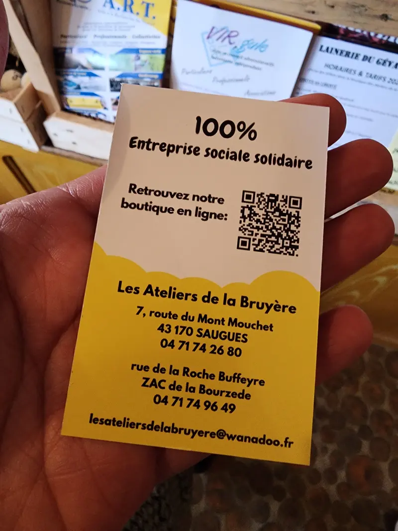 Carte de visite des ateliers de la Bruyère