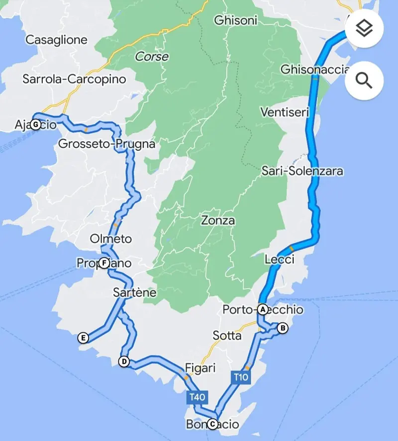 Road trip d'Aleria à Ajaccio