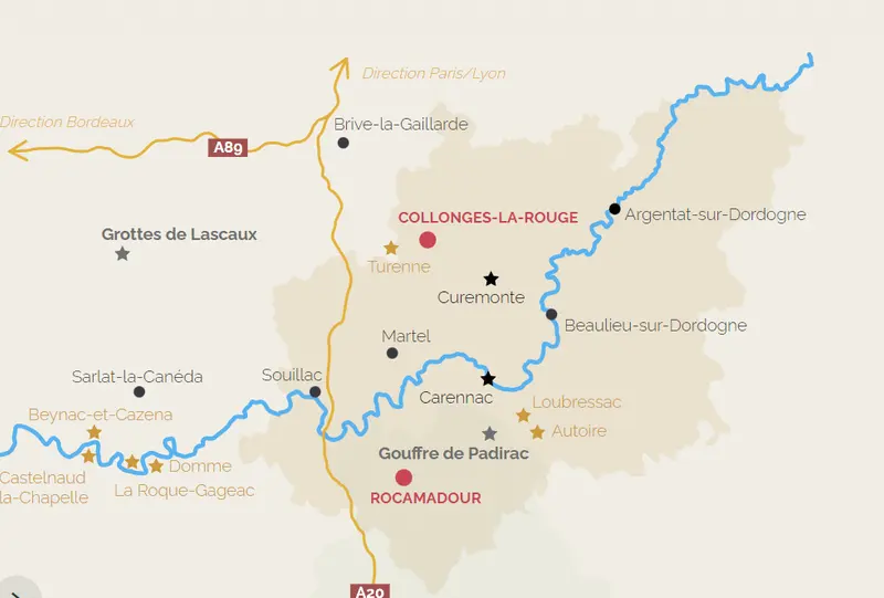 Carte entre Lot et Corrèze