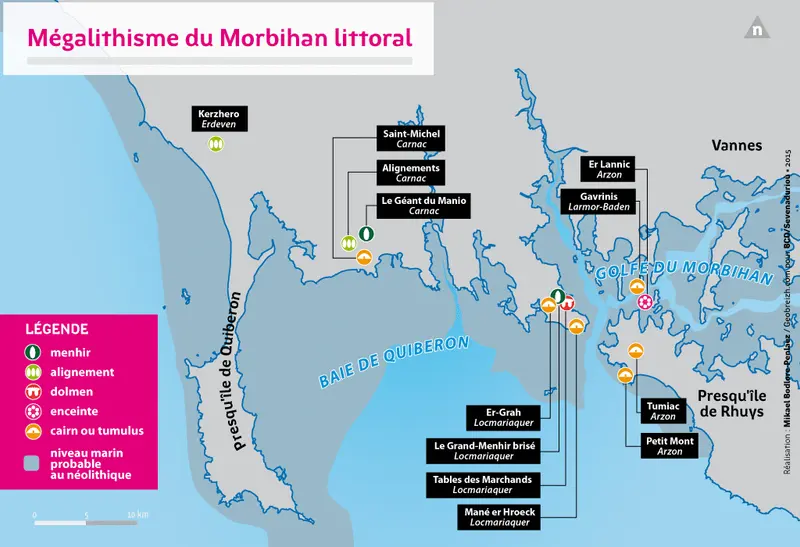 Carte mégalithisme Morbihan