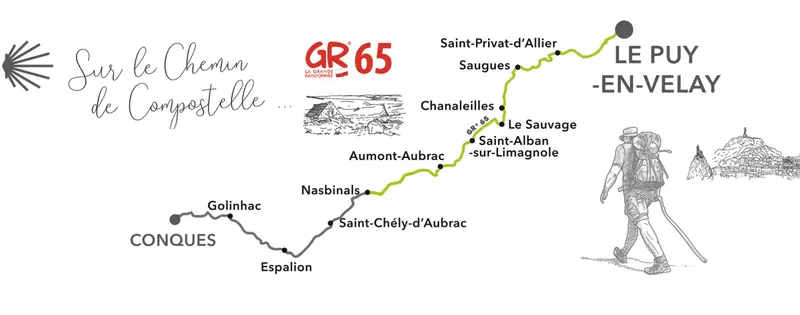 Carte saint jacques de compostelle le puy en velay conques jpg
