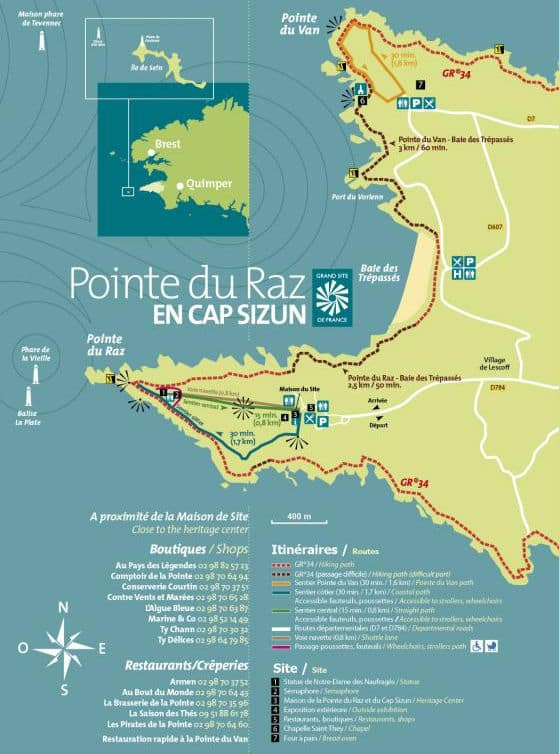 Carte touristique pointe du raz