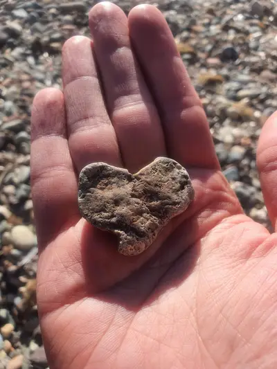 Galet en forme de coeur