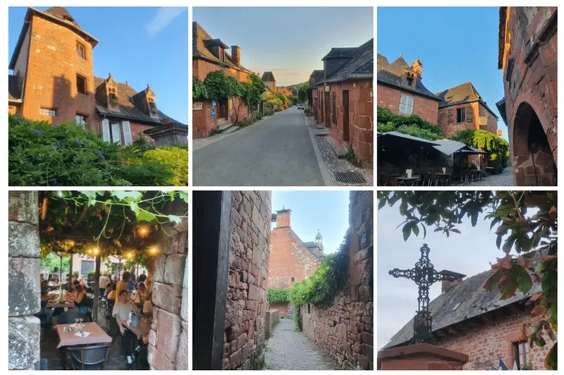 rues et maisons à collonges-la-rouge le soir