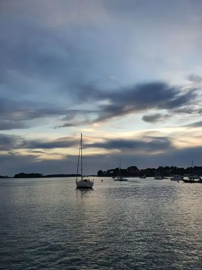Coucher de soleil Larmor baden dans le Morbihan
