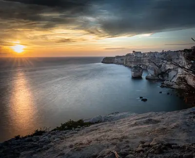 Coucher de soleil sur Bonifacio