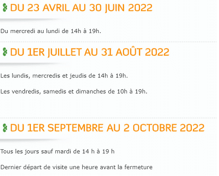 Horaires ouverture randan