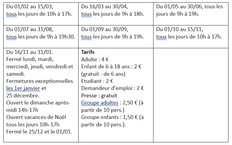 horaires tarifs notre-dame de France