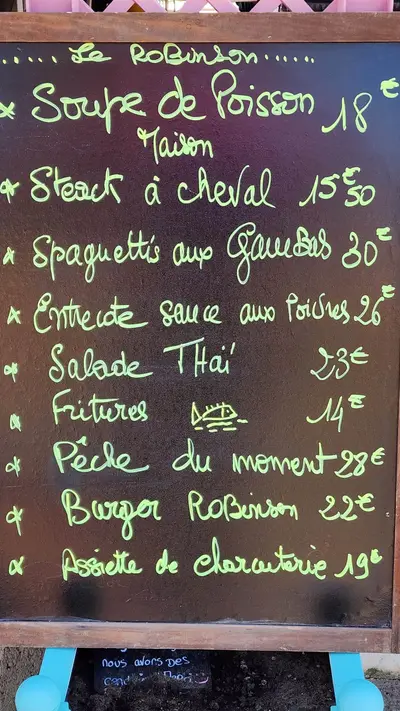 Menu du Robinson