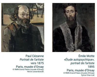 autoportraits de Cézanne et Motte