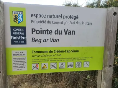 Pancarte espace nature Pointe du Van