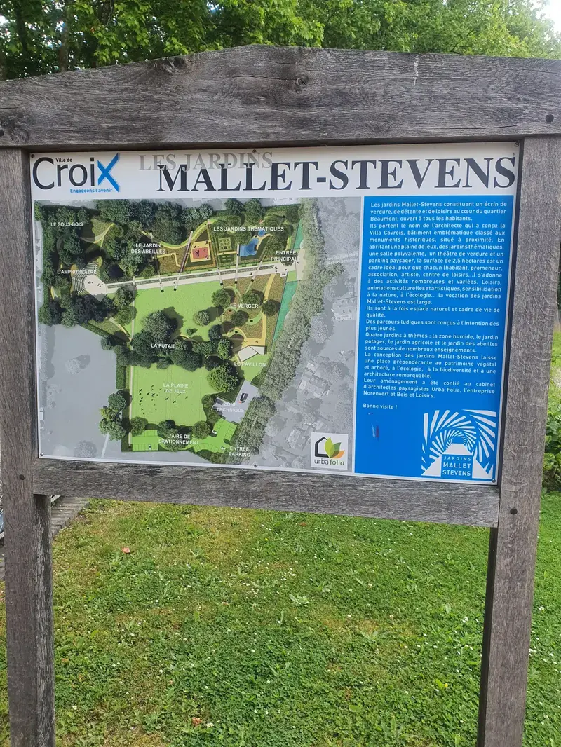 Pancarte jardins mallet stevens