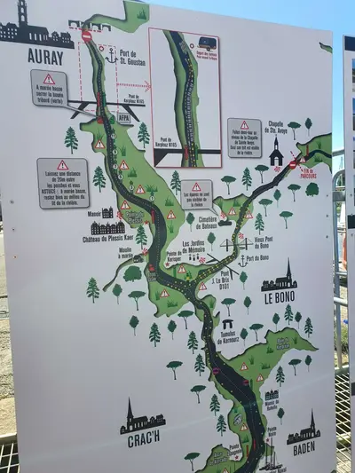 Pancarte navigation Morbihan en bateau électrique