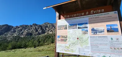 Panneau d'information sur Evisa