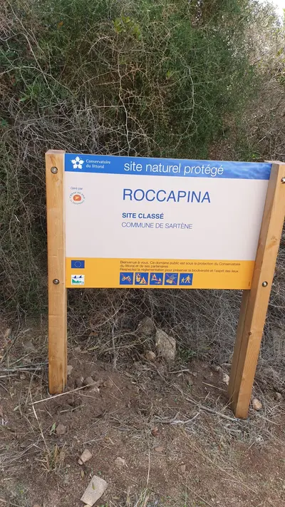 Panneau du site de Roccapina