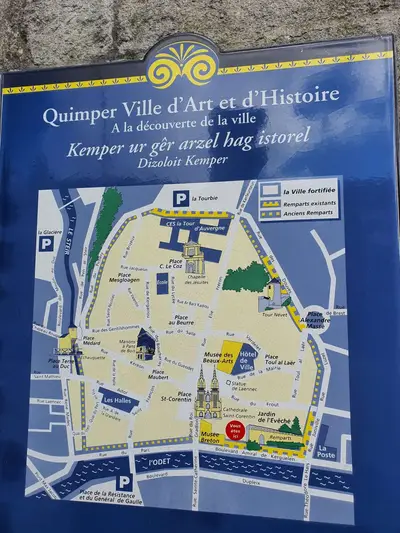 Plan touristique ville Quimper