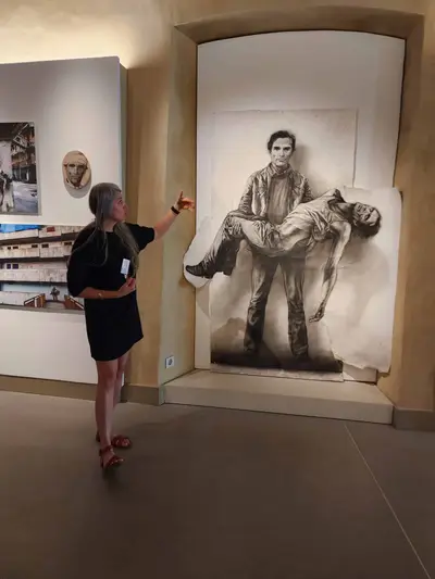 Présentation de l'oeuvre Pasolini assassiné d'Ernest Pignon au Doyenné à Brioude