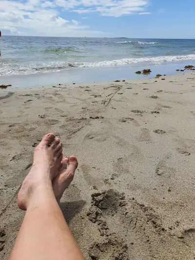Pause sur la plage de Nevez