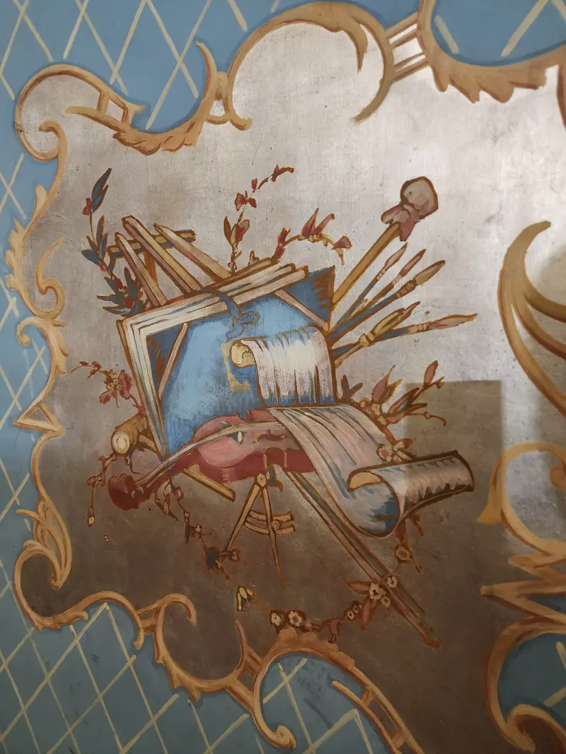 Peinture avec symboles de la franc-maçonnerie