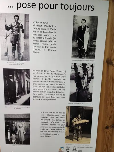 Pêche entre amis, photo à la maison du Saumon et de la rivière à Brioude