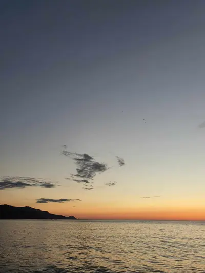 Coucher de soleil sur le littoral corse