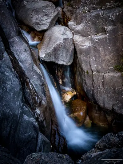 Pose longue sur la cascade de Polischellu