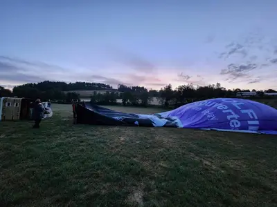 Montgolfière au sol