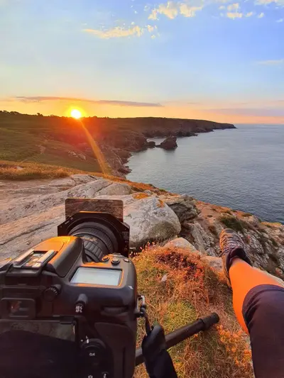 Prise de vue au Reflex bord de mer Finistère Sud