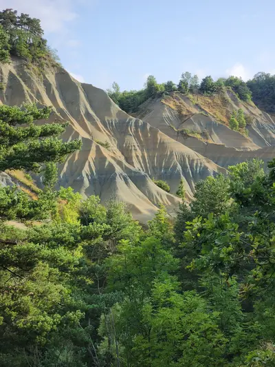 Lignes sédimentaires du ravin
