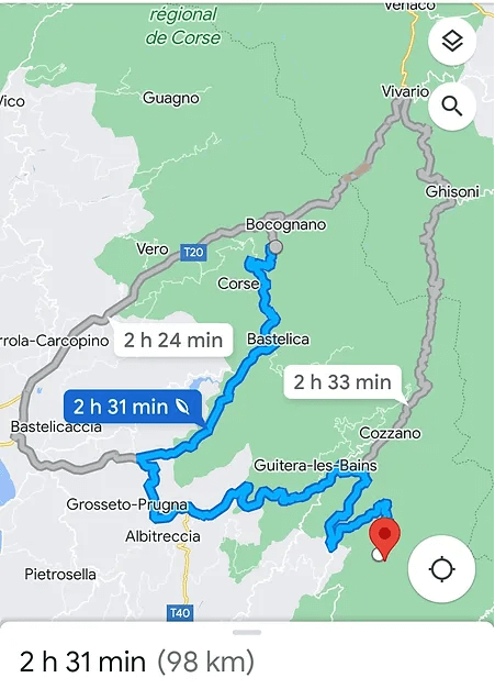 Itinéraire entre Boccacagno et le plateau du Coscione