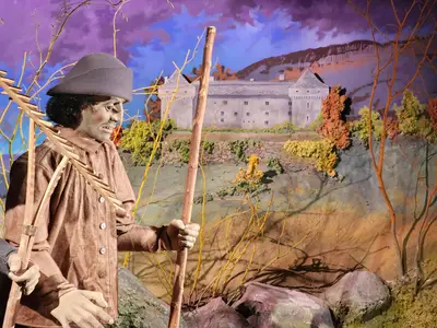 Paysan dans le musée fantastique de la bête du Gévaudan à Saugues