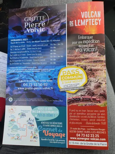 Informations sur la grotte de la pierre de Volvic